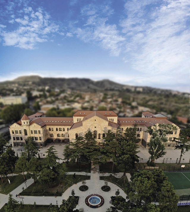 Georgian university campus aerial view